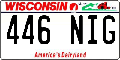 WI license plate 446NIG