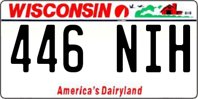 WI license plate 446NIH