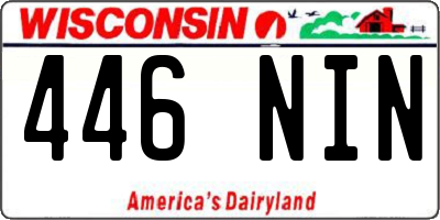 WI license plate 446NIN