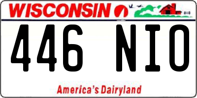 WI license plate 446NIO
