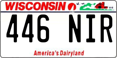 WI license plate 446NIR
