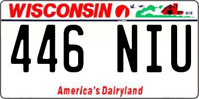 WI license plate 446NIU