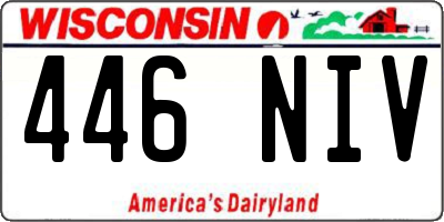 WI license plate 446NIV
