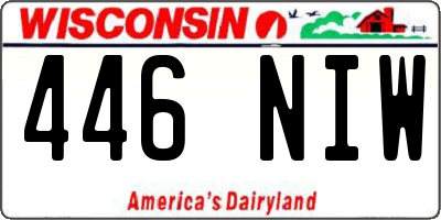 WI license plate 446NIW