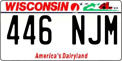 WI license plate 446NJM