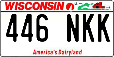 WI license plate 446NKK