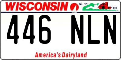 WI license plate 446NLN