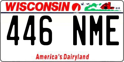 WI license plate 446NME