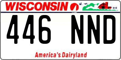 WI license plate 446NND