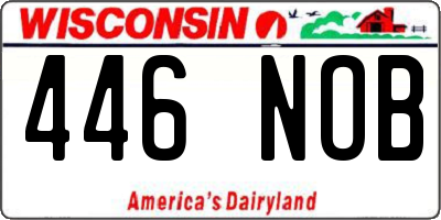 WI license plate 446NOB