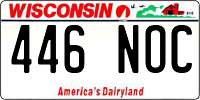 WI license plate 446NOC