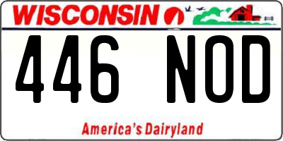 WI license plate 446NOD