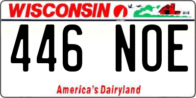WI license plate 446NOE