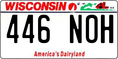 WI license plate 446NOH