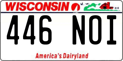 WI license plate 446NOI
