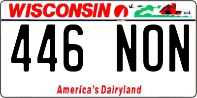 WI license plate 446NON