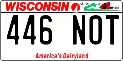 WI license plate 446NOT
