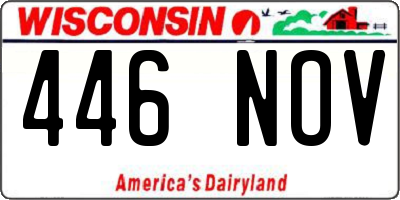 WI license plate 446NOV