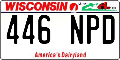 WI license plate 446NPD