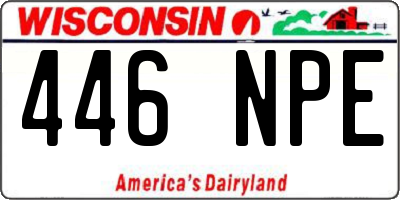 WI license plate 446NPE