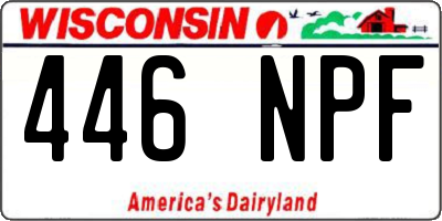 WI license plate 446NPF