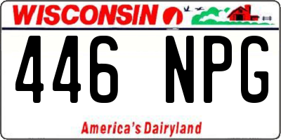 WI license plate 446NPG