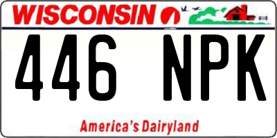 WI license plate 446NPK