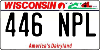 WI license plate 446NPL