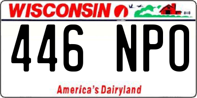 WI license plate 446NPO