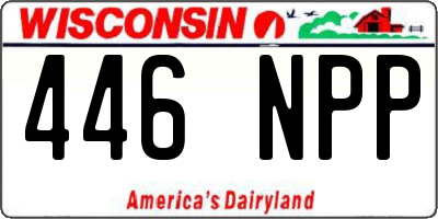 WI license plate 446NPP