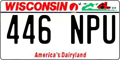 WI license plate 446NPU