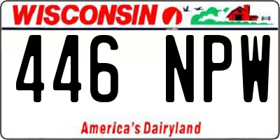 WI license plate 446NPW