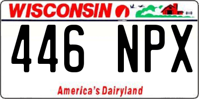 WI license plate 446NPX