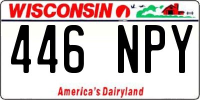 WI license plate 446NPY