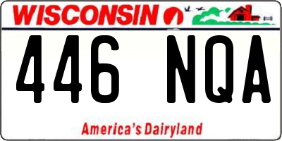 WI license plate 446NQA