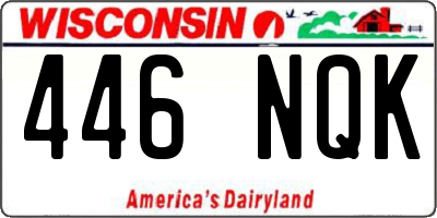 WI license plate 446NQK