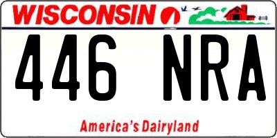 WI license plate 446NRA