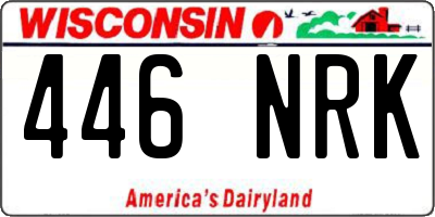 WI license plate 446NRK