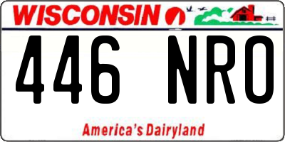 WI license plate 446NRO