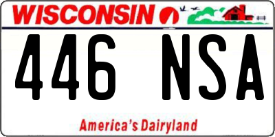 WI license plate 446NSA