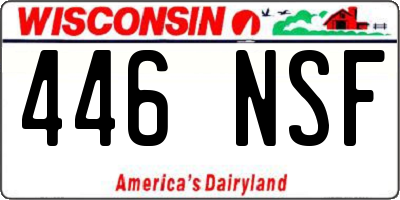 WI license plate 446NSF