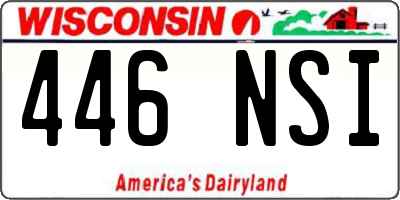 WI license plate 446NSI
