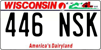 WI license plate 446NSK