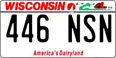 WI license plate 446NSN