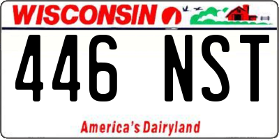 WI license plate 446NST