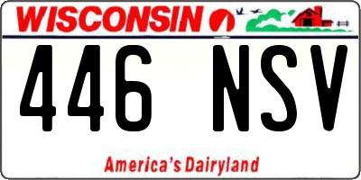 WI license plate 446NSV