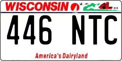 WI license plate 446NTC