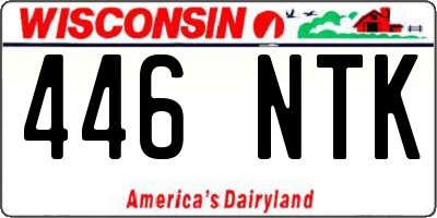 WI license plate 446NTK
