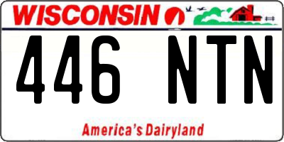 WI license plate 446NTN