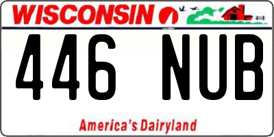 WI license plate 446NUB